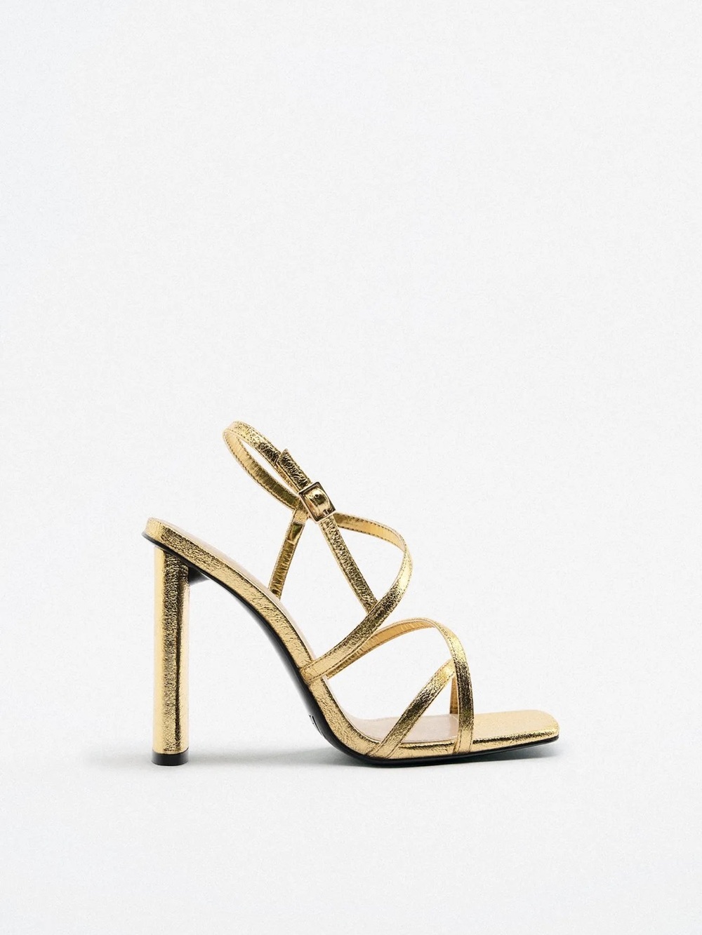ZARA | NWT Metallic Gold Strappy High Heel Sandals (size 9 / 40)